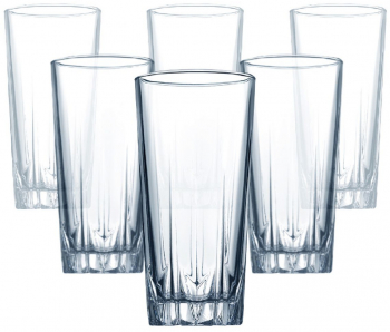 Set 6 pahare long drink 330ml sticla PASABAHCE Karat 