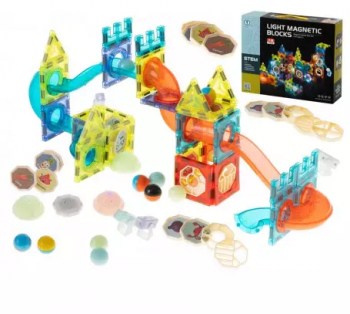 Set 75 de blocuri magnetice luminate Stem 
