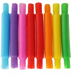 Set 8 Tuburi extensibile jucarie senzoriala antistres pentru copii
