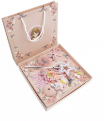 Set bijuterii Lovely Leave pentru copii compus din 27 piese roz