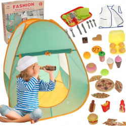 Set cort de camping cu accesorii pentru copii plastic 75 cm x 75 cm x 89 cm portocaliu turcoaz 