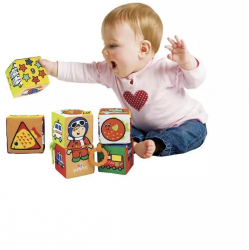 Set cuburi textile moi K&rsquo s Kids Puzzle 6 piese 