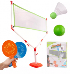 Set de badminton sau tenis de masa pentru copii cu plasa rachete si minge 