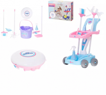 Set de curatenie pentru copii robot aspirator cu sunete si lumini mop faras perie matura accesorii de curatat 