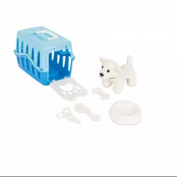 Set de joacă Pilsan Primul meu animal de companie cu cușcă și accesorii albastru
