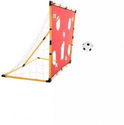 Set fotbal pentru copii poarta cu plasa si prelata cu gauri minge si pompa 156 cm x 70 cm x 107 cm 