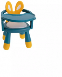 Set scaun si masa pentru hranire sau joaca bebelusi albastru cu galben 