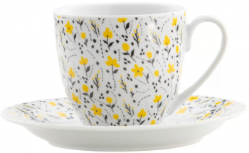 Set servire ceai sau cafea 12 piese 6 persoane portelan DOMOTTI Amarillo 