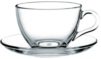 Set servire ceai sau cafea 12 piese 6 persoane sticla PASABAHCE Basic 