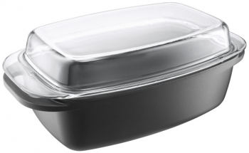 Tava prajit cu capac AMBITION Taurus 32x21x15.5cm 5.7L invelis Teflon Platinum Plus