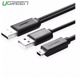 USB 2.0 A male × 2 to Mini 5pin Male Cable Lungime 1 Metru 