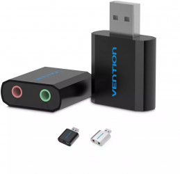 USB Card Adaptor Sunet 3.5mm Audio Aux Mic Culoare Negru 