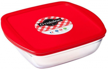 Vas termorezistent cu capac din plastic 17x10x5cm 0.35L OCUISINE Cook&Store 