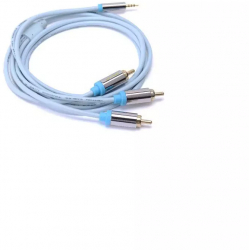 VENTION Cablu 3 RCA Male la Cablu audio de 2.5mm Male placat cu aur Lungime 1.5 Metri Culoare Albastru deschis 