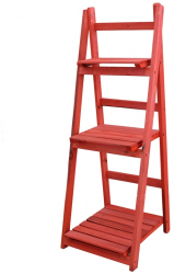 Etajera cu 3 rafturi din lemn rosu 108 x 44 x 40 cm BB-WP152