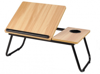 Masa pliabila pentru laptop cu unghi de inclinare reglabile 56.5 x 32.5 x 24 cm culoare lemn natural Vivo WBT51