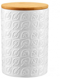 Recipient depozitare cu capac din bambus 1.11L model frunze AMBITION Tuvo 