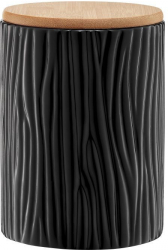 Recipient depozitare cu capac din bambus 1.11L model scoarta neagra AMBITION Tuvo 