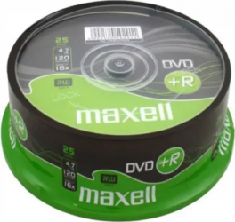 Set 25 DVD +R Inscriptibil Maxell cu Suport Capacitate 4.7 GB Viteza 16x-GP502911 