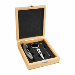 Set accesorii servire vin 4 piese cutie bambus AMBITION Bolero 