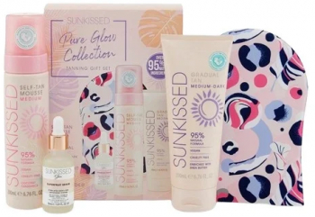 Set Autobronzare Sunkissed Pure Glow Collection Tanning Gift Set cu Spuma Autobronzanta Medium 