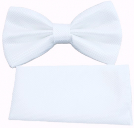 Set papion si batista pentru sacou alb 12 x 6.5 cm Ryan Keeper 