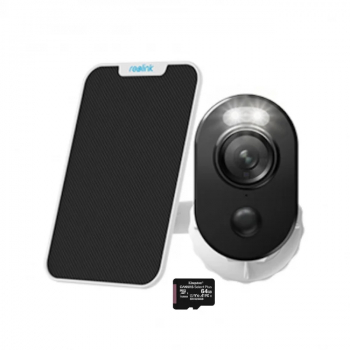 Pachet camera de supraveghere cu Panou Solar si Card MicroSD 64 GB Reolink Argus 3 PRO WIFI rezolutie 2K 