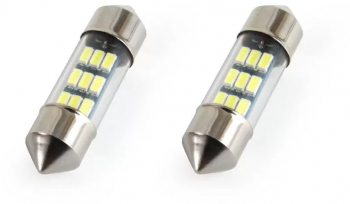 Set becuri LED sofit compatibil C5W 9 SMD 31mm Alb 12V 