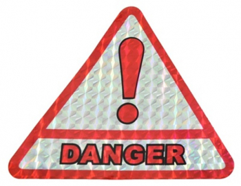 Abtibild/sticker reflectorizant AN14 triunghi DANGER 27 x 25cm 