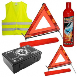 Kit Siguranta complet - trusa medicala 2x triunghiuri stingator vesta 