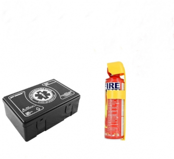 Kit siguranta rutiera 1 trusa medicala si 1 stingator spray premium OMC