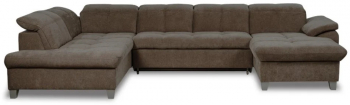 Coltar U Extensibil Sevilia Lux Stanga 6 Locuri Tetiere Reglabile Maro 347 Cm