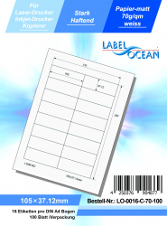Etichete Autoadezive LabelOcean pe Suport A4 Dimensiuni 105x37.12 mm Mate 100 Coli 