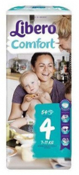 Scutece Libero Comfort 4 Maxi Jumbo Pack 7-11 kg 54 buc 