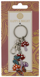 Breloc Happy and Bright ciupercute cu fluturasi 