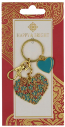 Breloc Happy and Bright inimioara cu floricele 