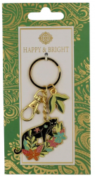 Breloc Happy and Bright pantera cu floricele 