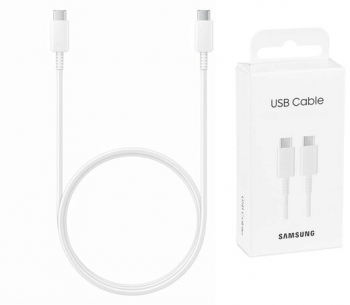 Cablu de Date USB-C la Type-C Fast Charging 3A 1m - Samsung EP-DA705BWEGWW - White Blister Packing 