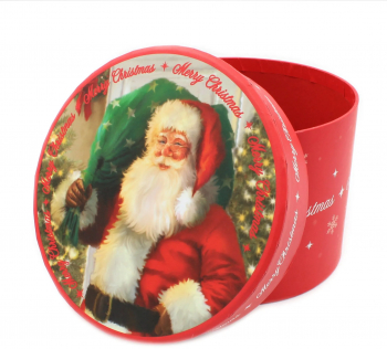 Cutie pentru cadouri rotunda Merry Christmas - 19.8 x 12 cm 