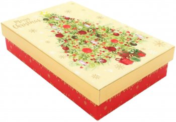 Cutie pentru cadouri Tree Gold 21.5x14x5 cm - 35 x 26 x 7 cm 