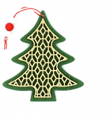 Decoratiune de Craciun bradut verde auriu 