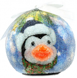 Glob decorativ bleu cu ornamente - Pinguin dichisit 