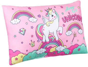 Perna Decorativa pentru Copii Roz Unicorn 50x30cm 