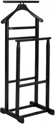 Portmantou dublu din lemn masiv de fag finisaj wenge negru 470x360x1010 mm 