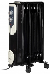 Calorifer Electric Putere 1500W Format din 7 Elementi 3 Trepte de Putere Panou de Coamanda Mecanic Negru 