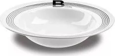 Farfurie pentru salata Nava portelan diametru 28 1 cm seria Lines Black