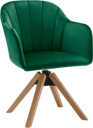 Fotoliu rotativ textil Velvet smarald fag DALIO 