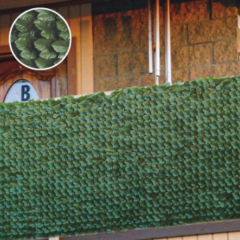 Paravan de Ingradire cu Frunze din Plastic 1x2.5m 