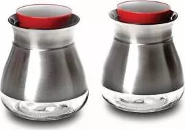 Set de recipiente Nava 2 piese sticla si metal 
