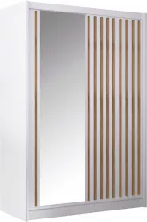 Dulap cu usi glisante alb / stejar craft 150x215 cm LADDER Sani 
